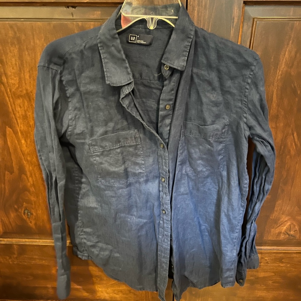 Gap Blue Linen Top